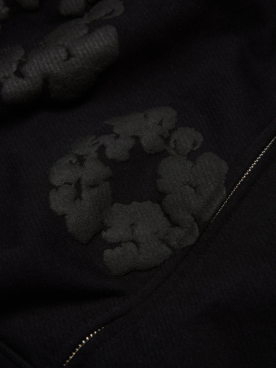 Mono Cotton Wreath Zip Hoodie Black – DENIM TEARS