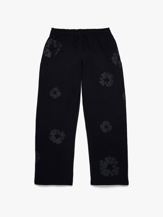 Mono Cotton Wreath Baggy Sweatpants Black
