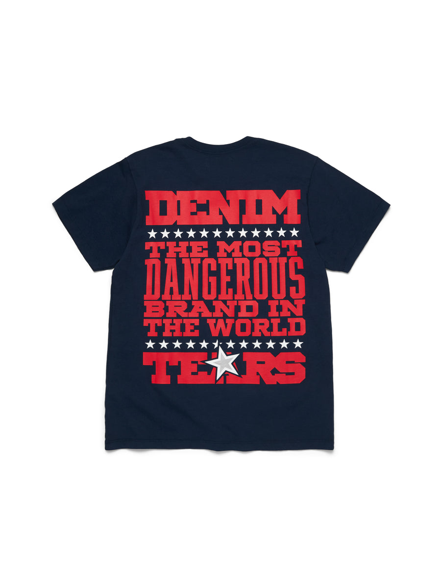 Most Dangerous Tee Navy – DENIM TEARS