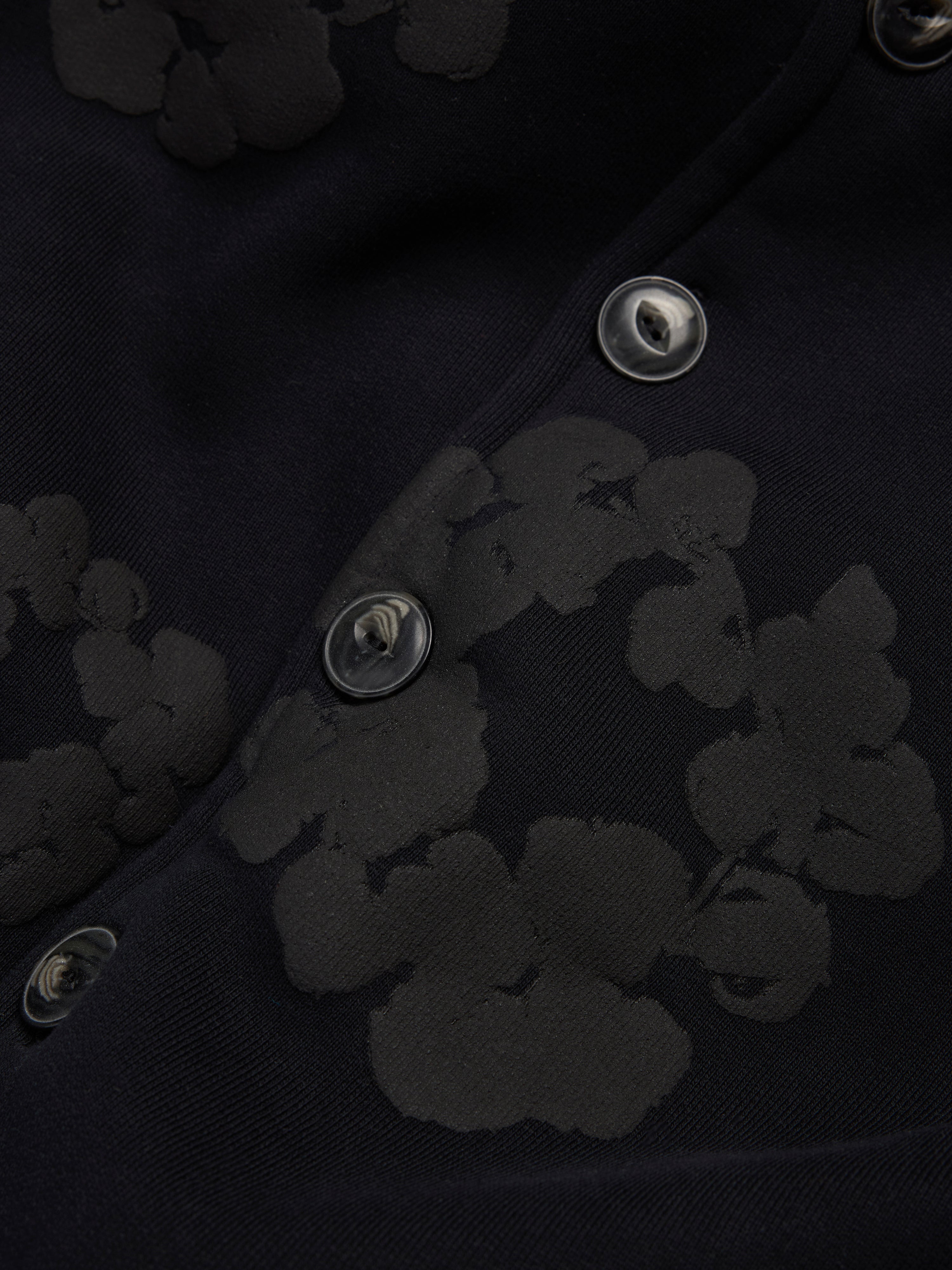 Cotton Wreath Cardigan Hoodie Black – DENIM TEARS
