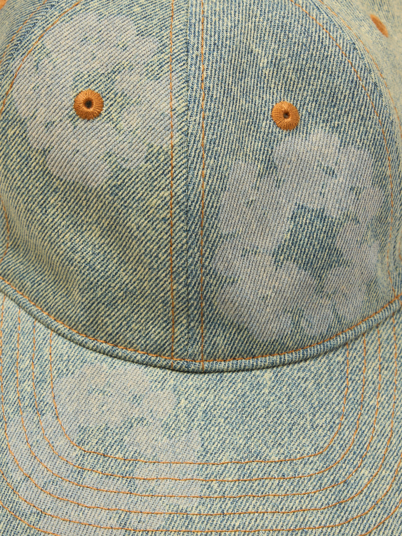 Mono Cotton Wreath Raw Denim Cap Dirty Wash