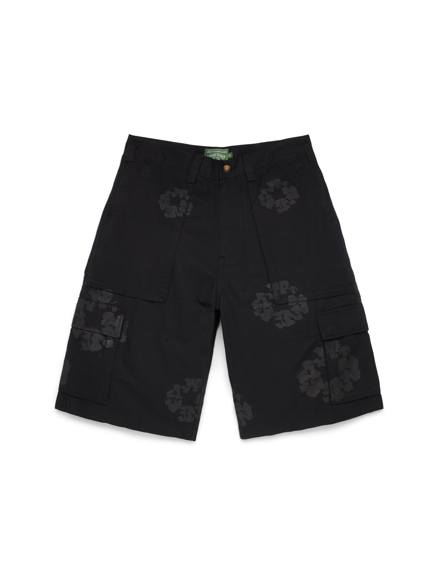 Mono Wreath Cargo Short Black – DENIM TEARS