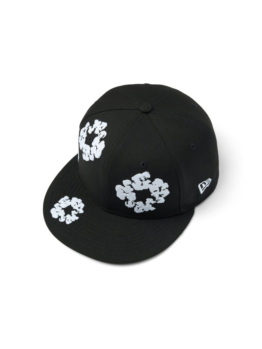 帽子 Denim Tears Cotton Wreath Cap Black Cotton Wreath New Era 59FIFTY Fitted Cap Black – DENIM TEARS