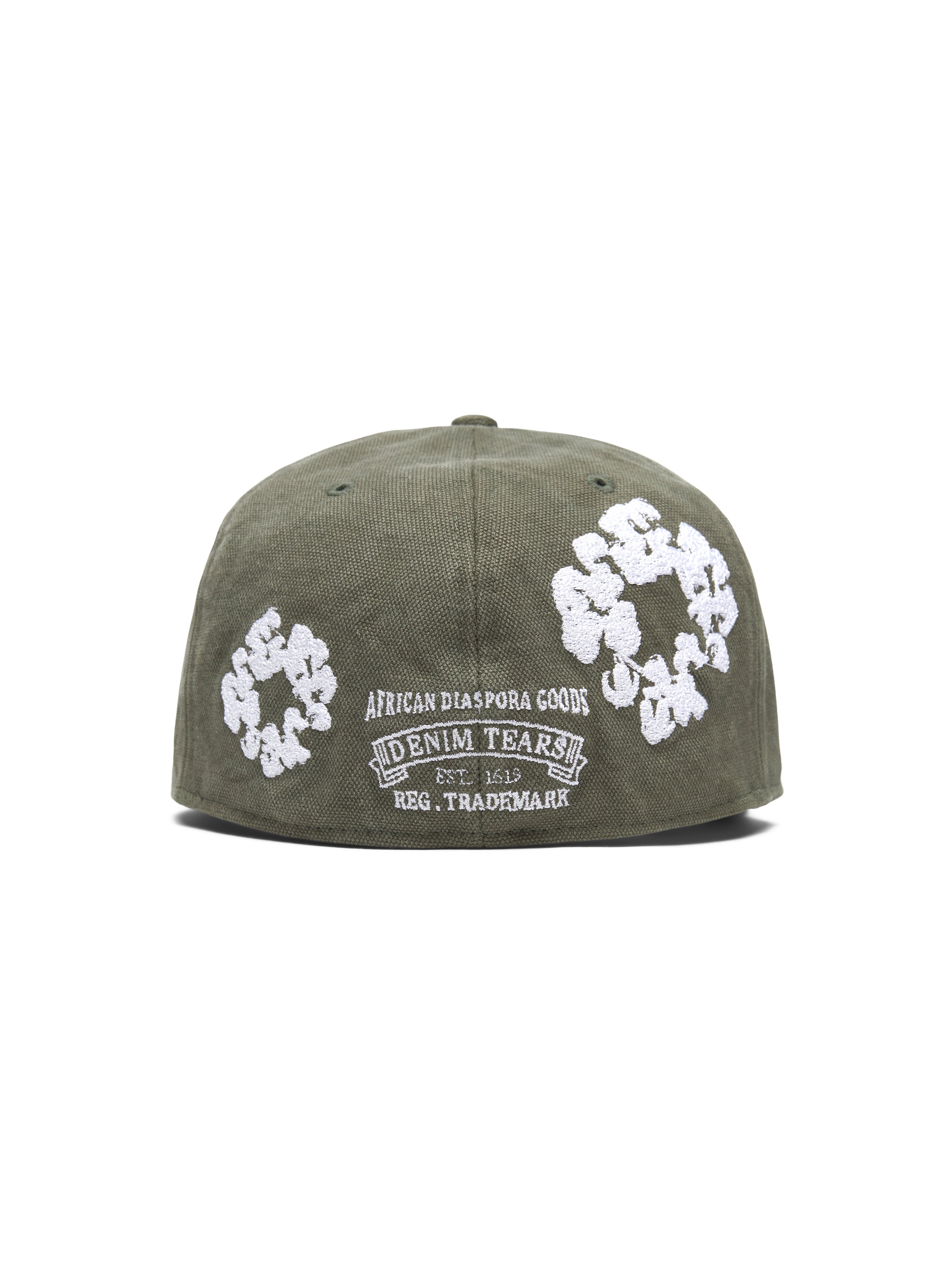 Cotton Wreath New Era 59FIFTY Canvas Fitted Cap Washed Olive