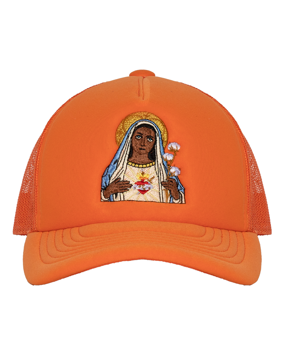 Black Madonna Orange Trucker Hat – DENIM TEARS