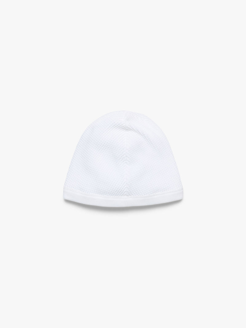 Peace Wreath Waffle Beanie White