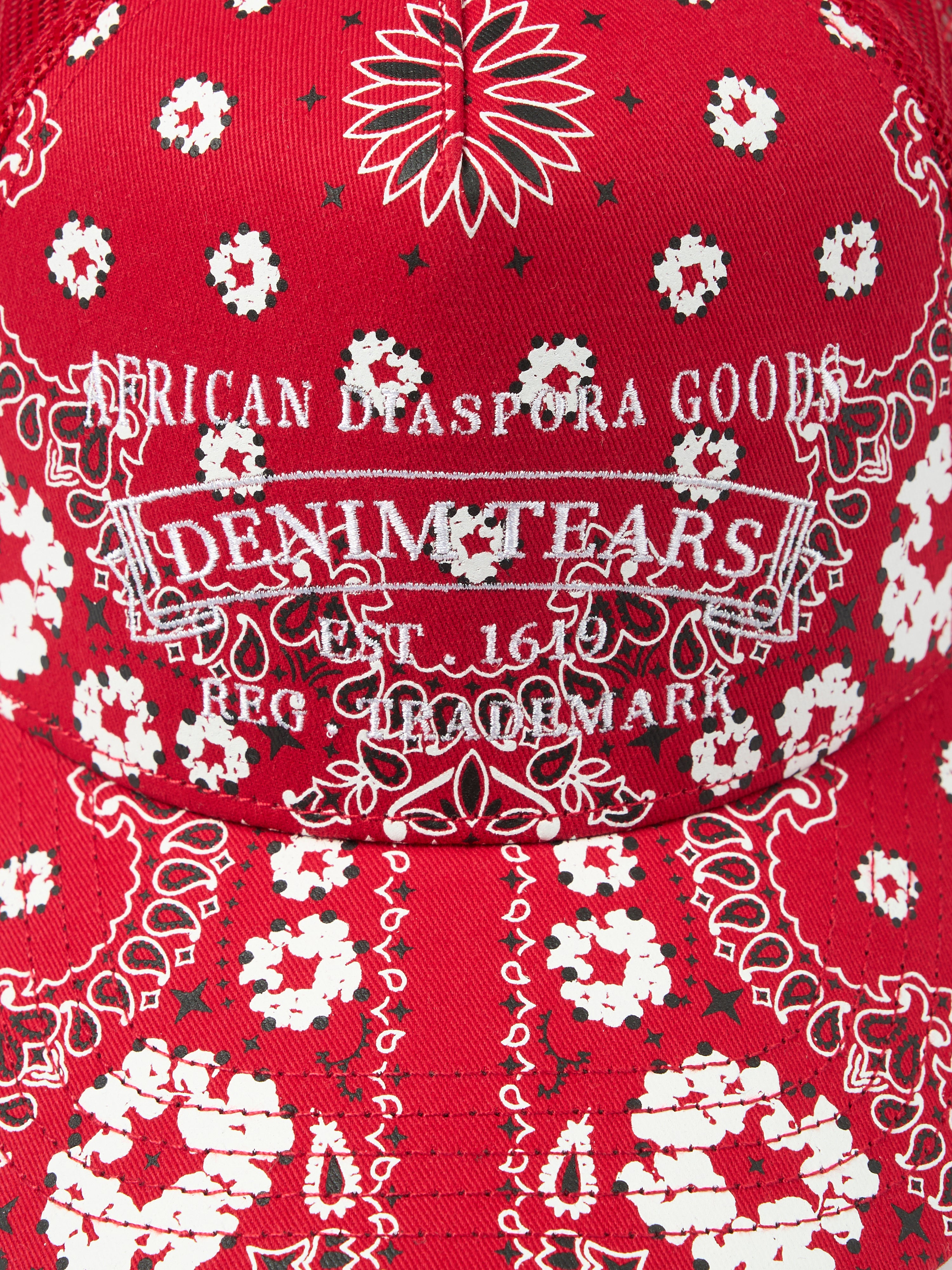 Cotton Wreath Paisley ADG Stamp Cap Red – DENIM TEARS