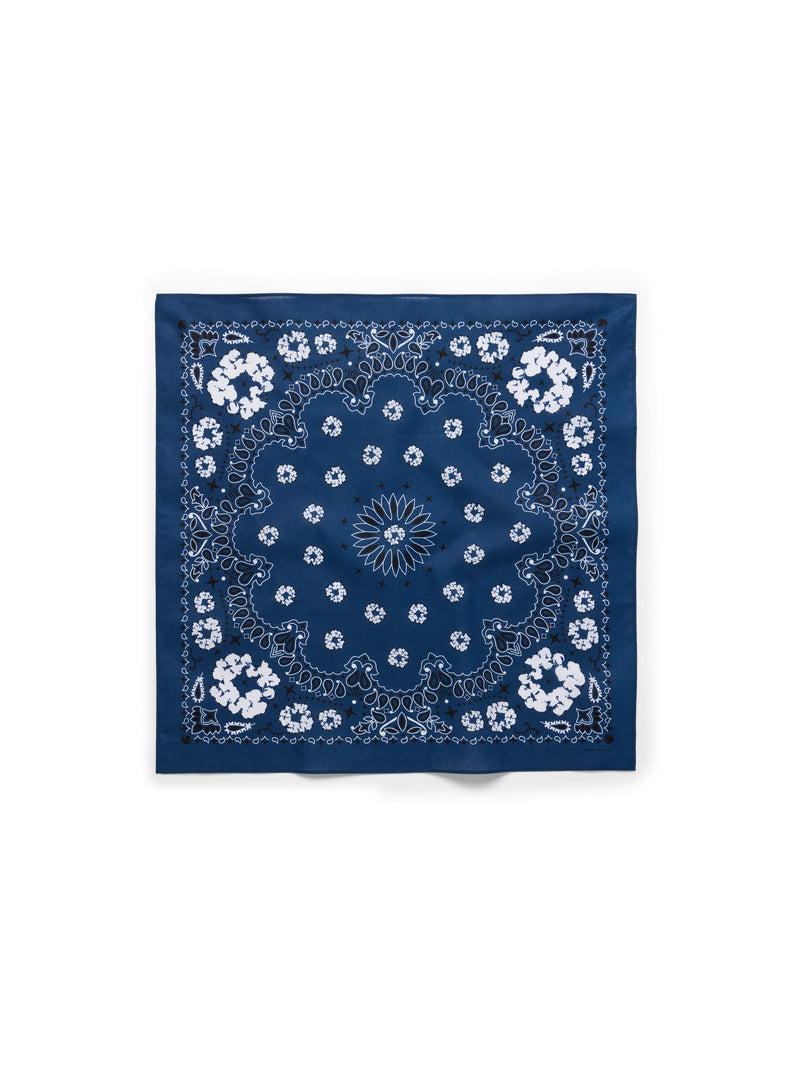 Cotton Wreath Paisley Bandana Navy