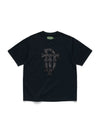 Faux Fur Leopard Tee Black