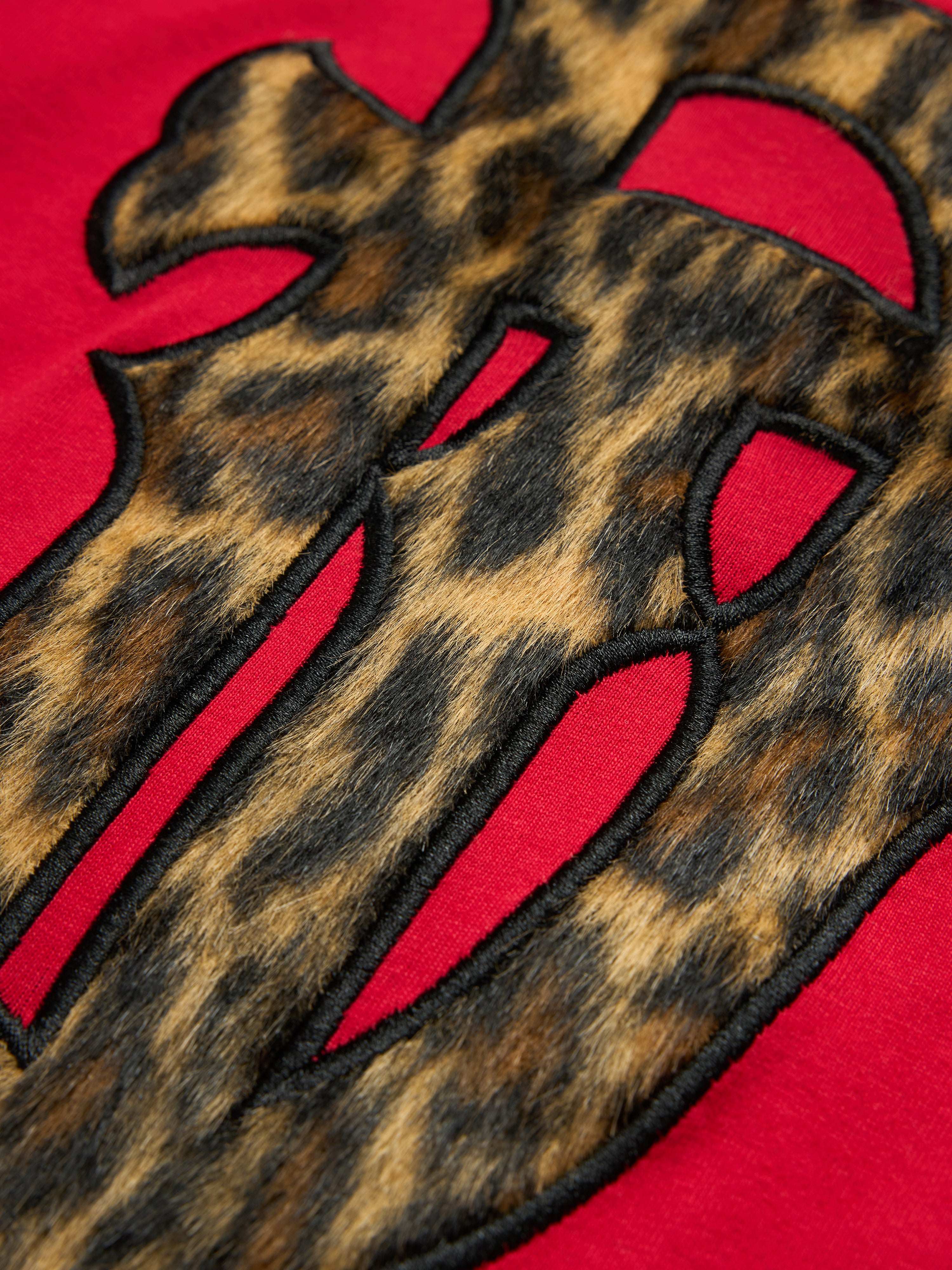 Faux Fur Leopard Tee Red – DENIM TEARS