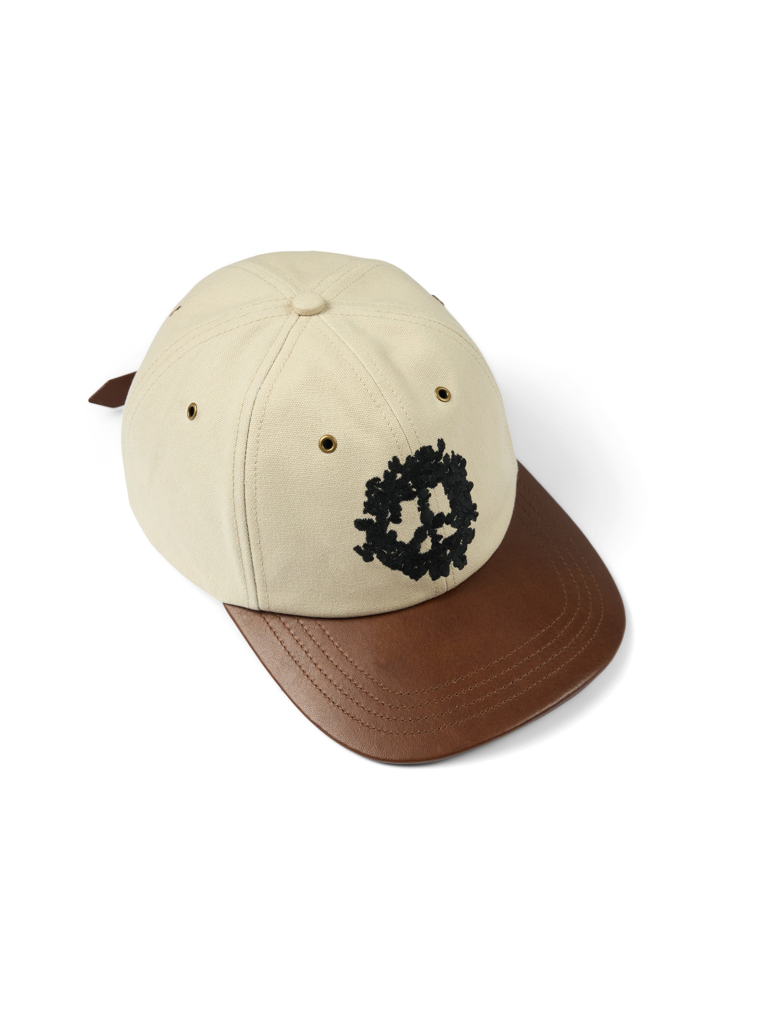Peace Wreath Leather Brim Cap Creme Brulee – DENIM TEARS