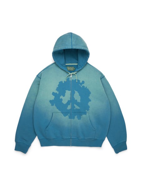 Peace Wreath Knockout Zip Hoodie Blue – DENIM TEARS