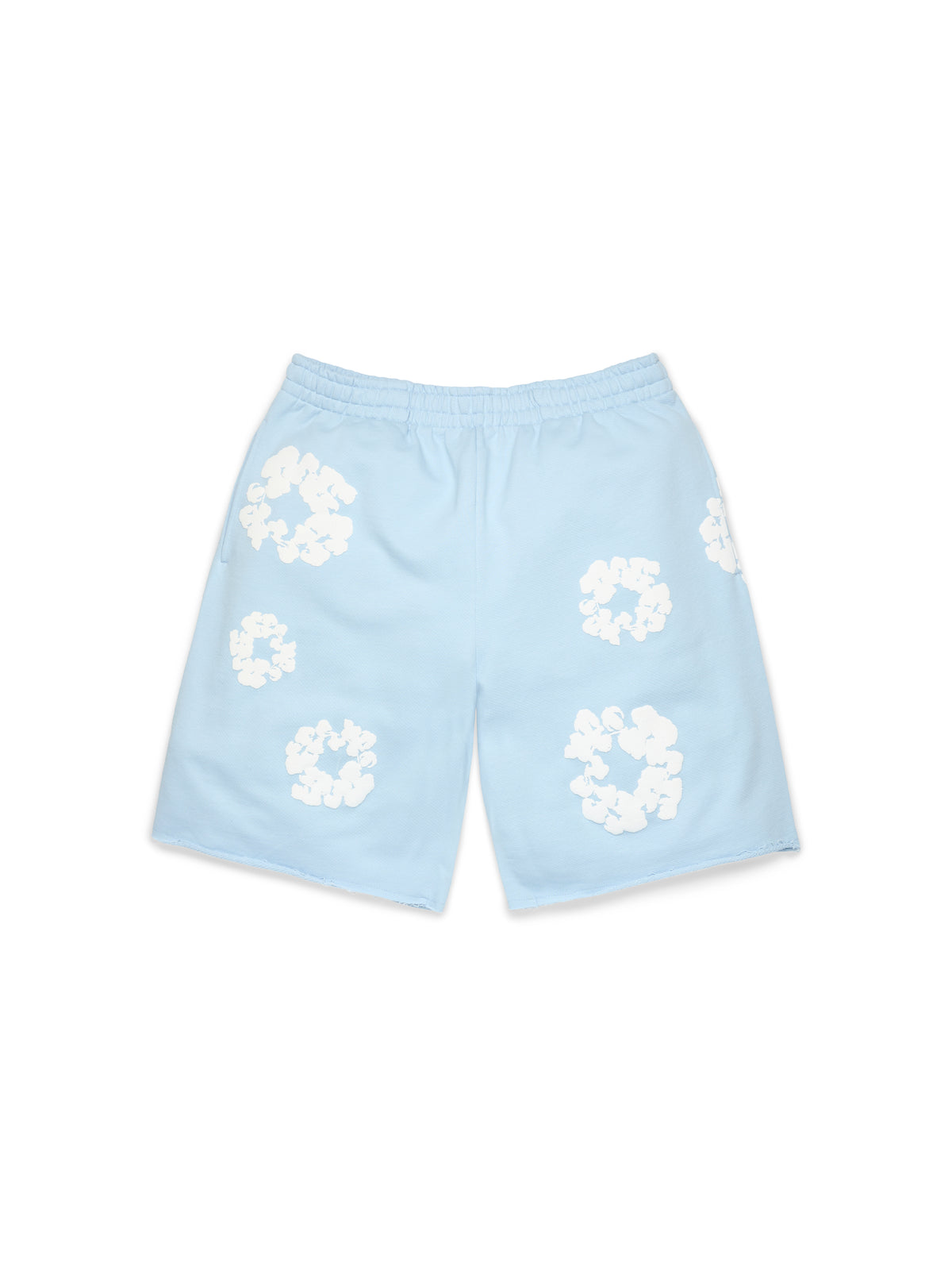 Cotton Wreath Sweatshorts Powder Blue – DENIM TEARS