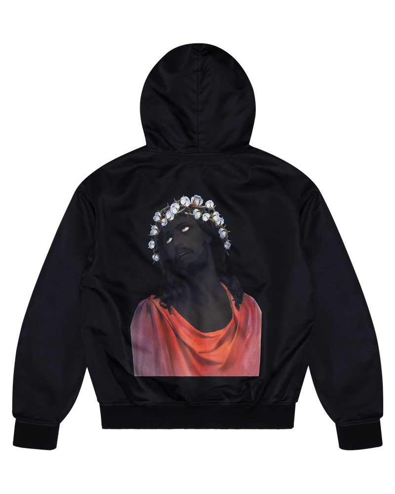 Crown of Cotton & Black Madonna Reversible Zip Hoodie Black