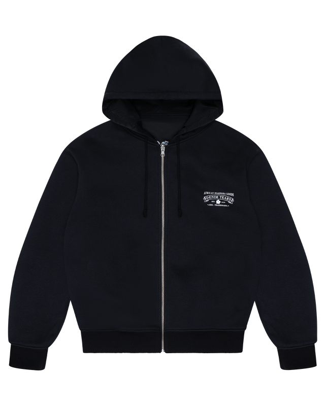 Crown of Cotton & Black Madonna Reversible Zip Hoodie Black