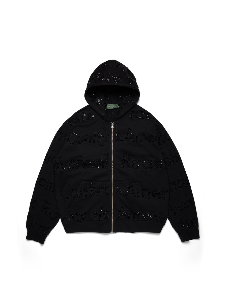 Systemic Racism Controls America Zip Hoodie Black – DENIM TEARS