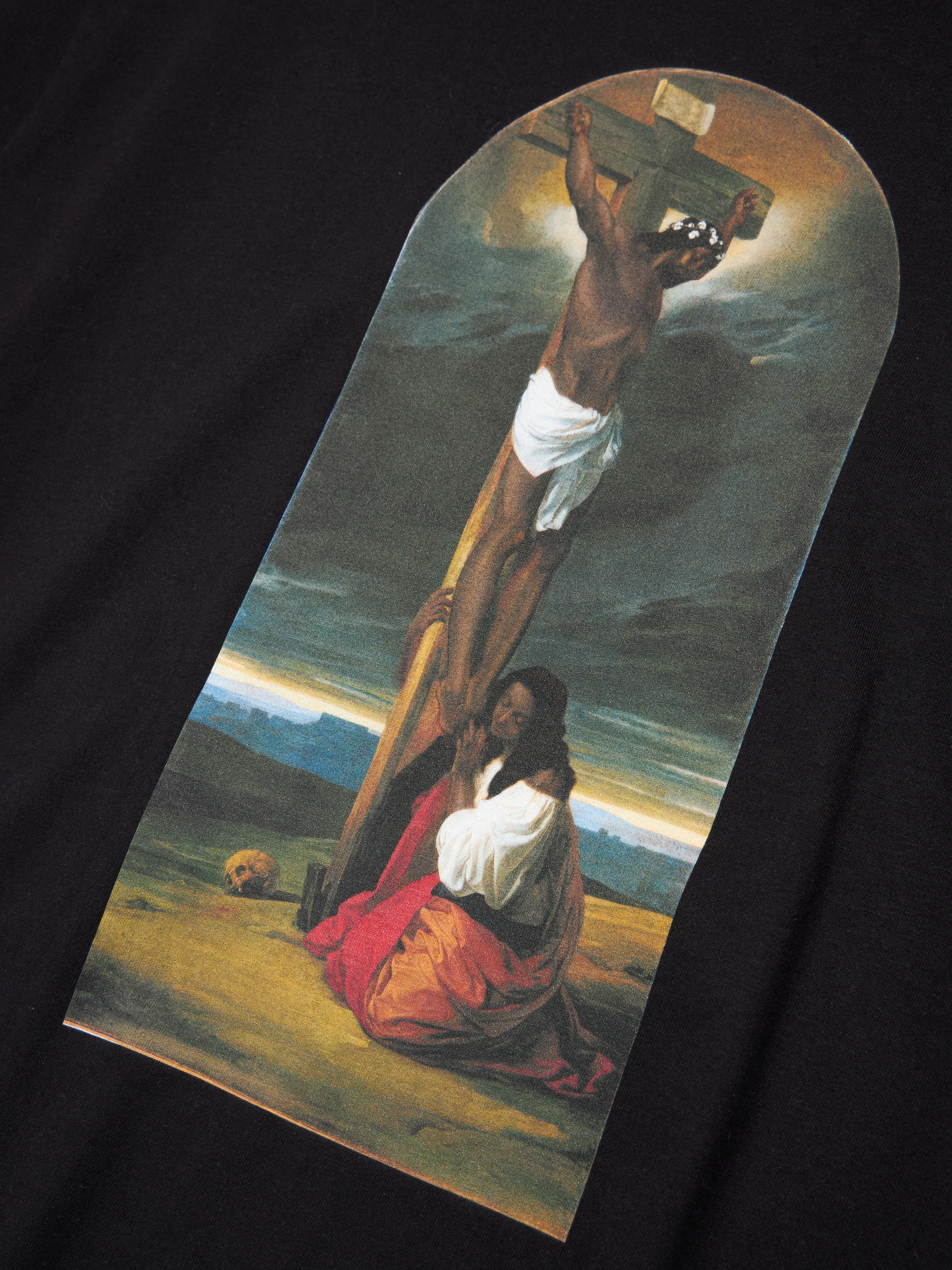 St. Mary Magdalene at the Foot of the Cross Tee Black – DENIM TEARS