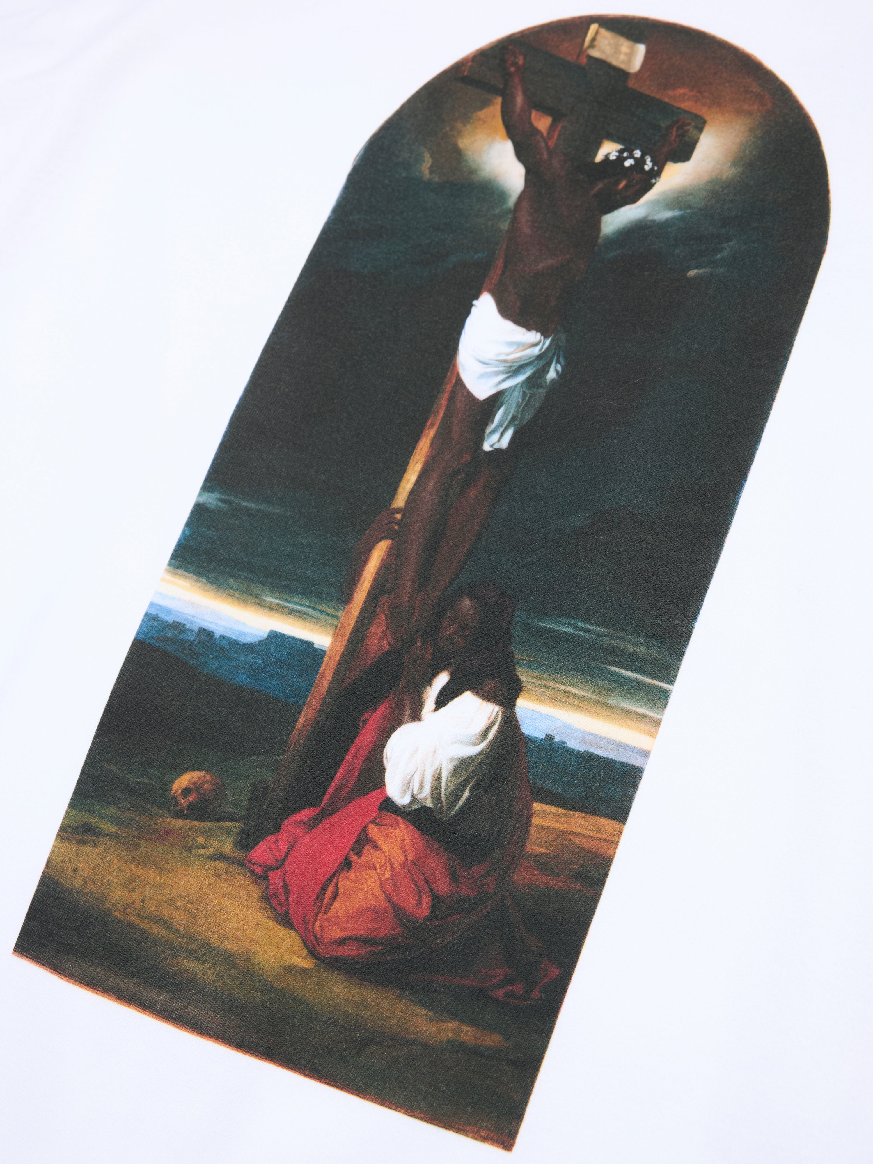 St. Mary Magdalene at the Foot of the Cross Tee White – DENIM TEARS