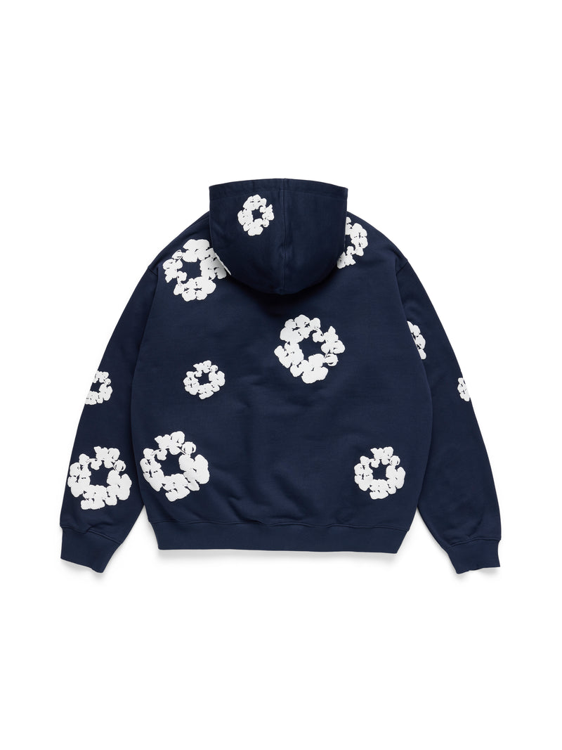 Cotton Wreath Hoodie Navy