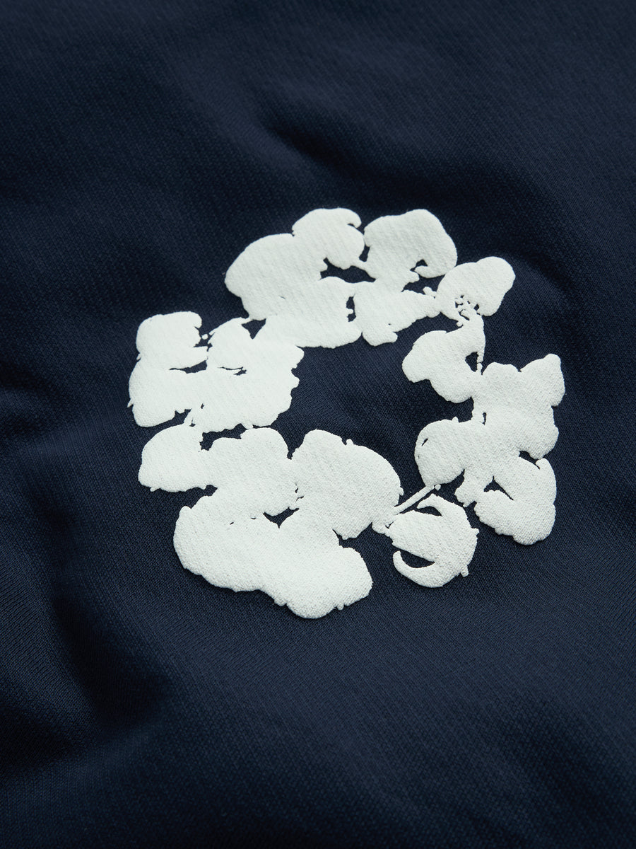 Cotton Wreath Hoodie Navy – DENIM TEARS