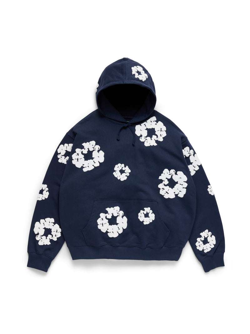 Cotton Wreath Hoodie Navy