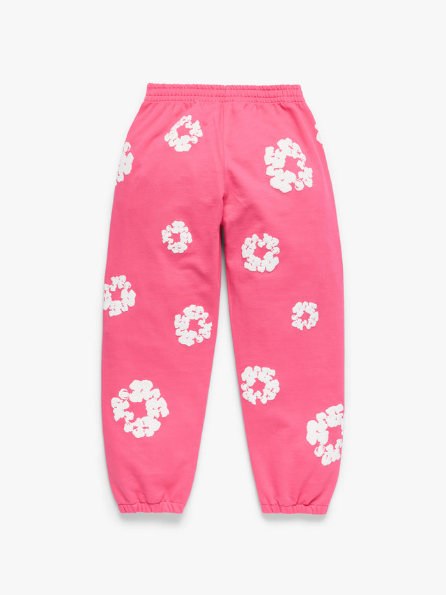 Cotton Wreath Sweatpants Pink