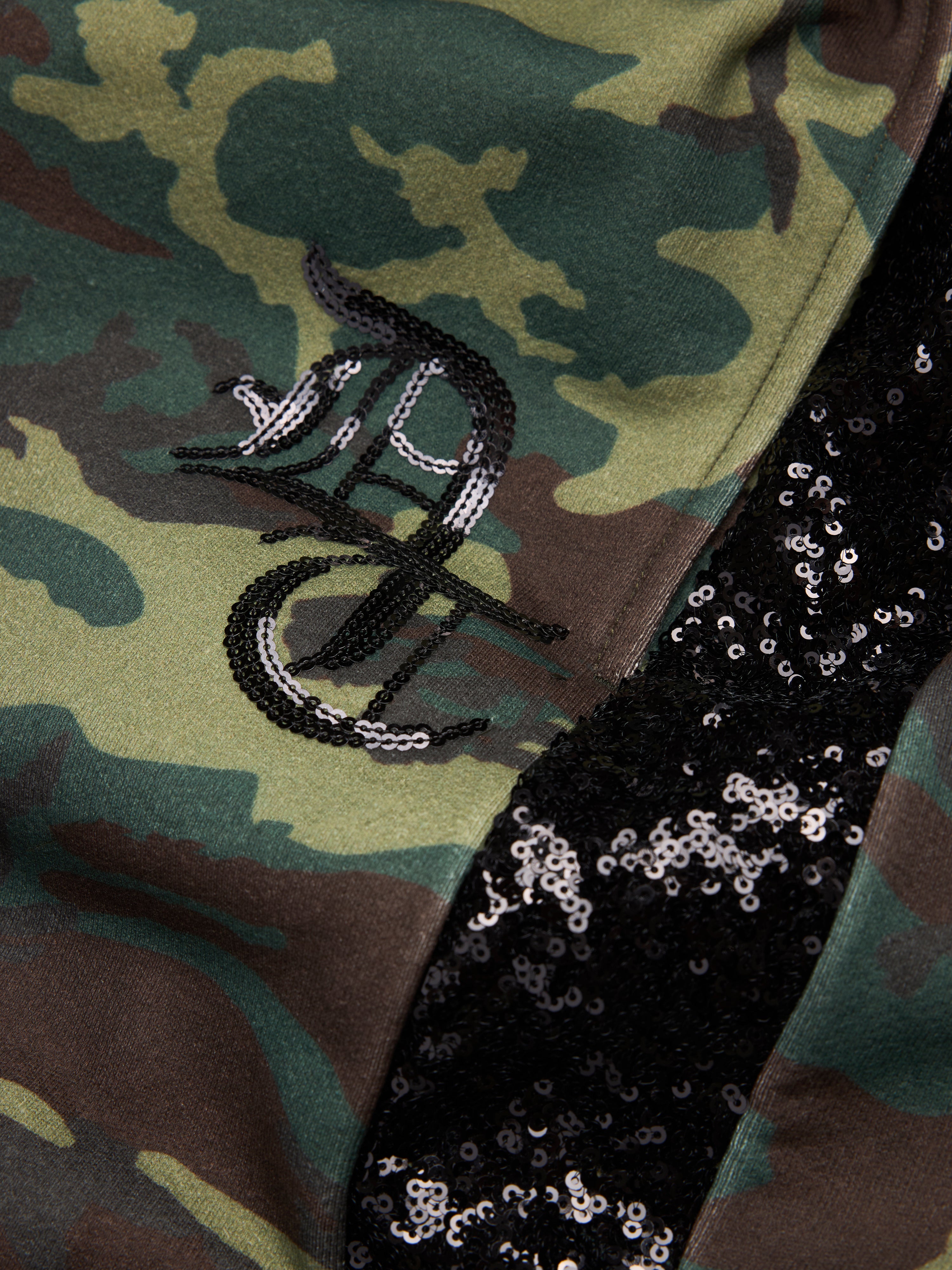 Camo Sequins Open Hem Sweatpant – DENIM TEARS