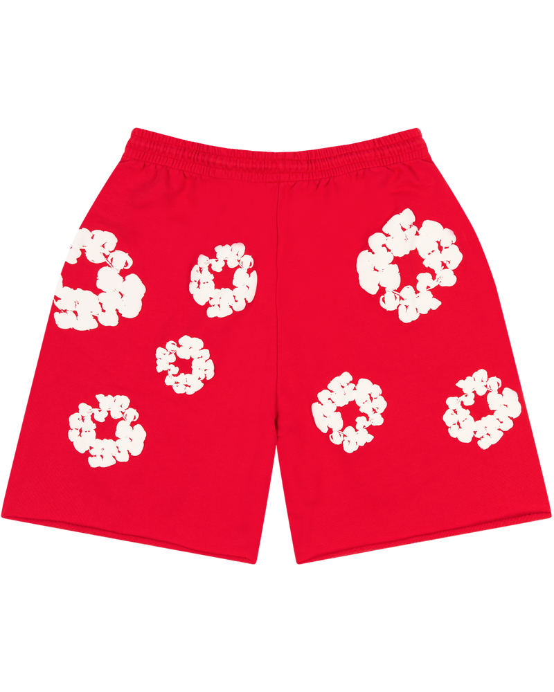 Cotton Wreath Sweatshorts Red