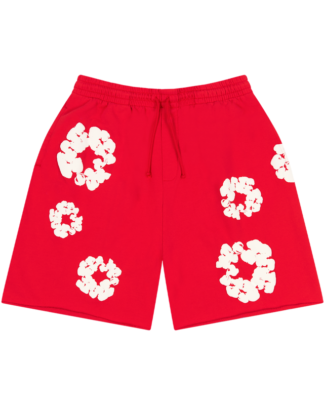 Cotton Wreath Sweatshorts Red