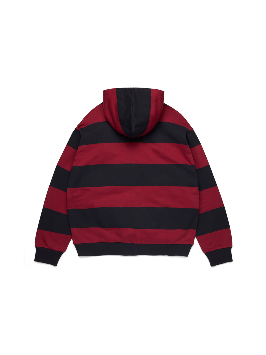 希少⭐️RRL Striped Hoodie with Red Lining M Striped Crest Zip Hoodie Red/Navy – DENIM TEARS