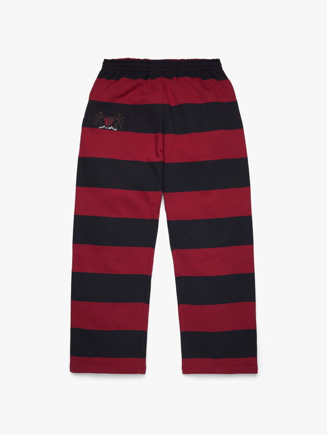 Striped Crest Open Hem Sweatpant Red/Navy