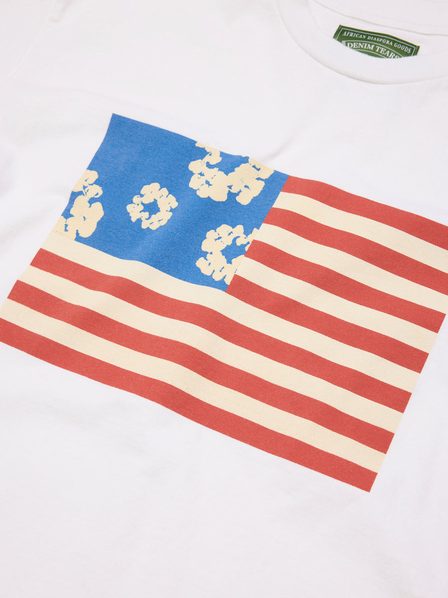 Wreath Flag Tee White – DENIM TEARS