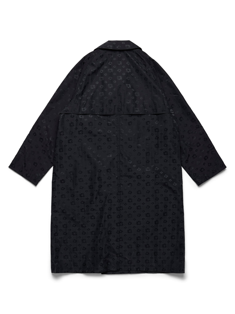 André Leon Talley Wreath Monogram Trench Coat Black