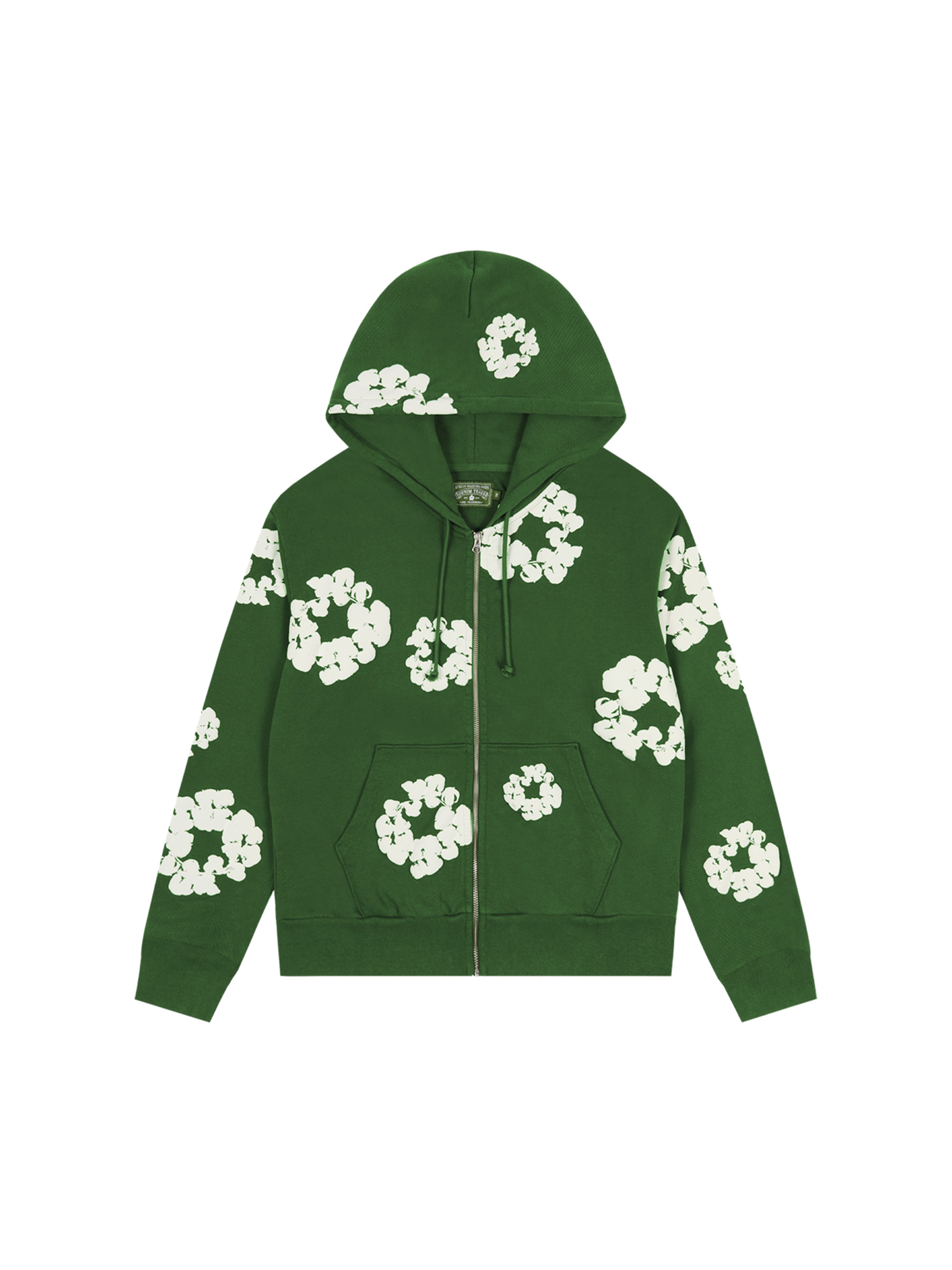 Cotton Wreath Zip Hoodie Green – DENIM TEARS