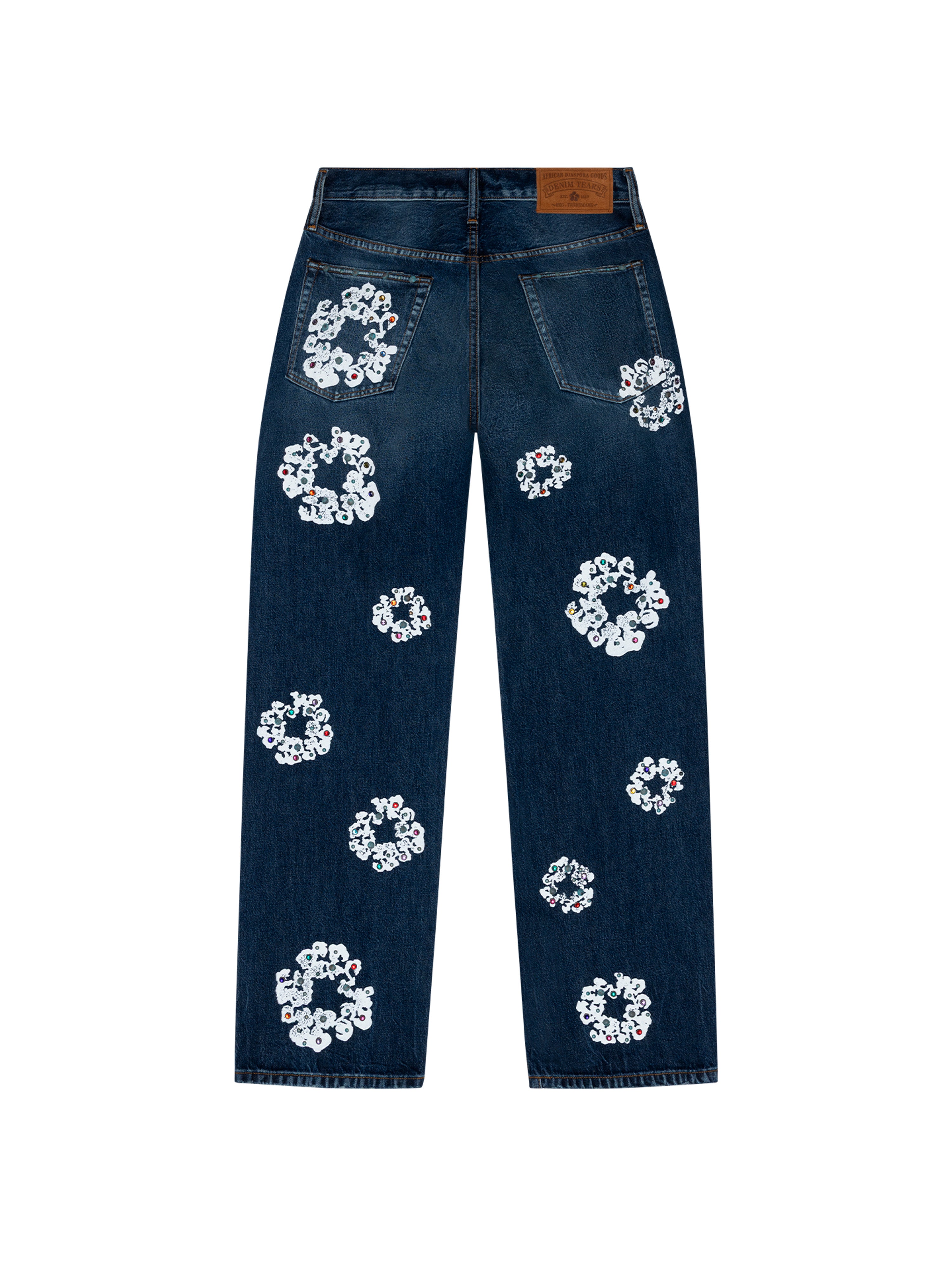 パンツ denim tears Baggy Rhinestone Cotton Wreath Denim Pant Dark Wash – DENIM TEARS