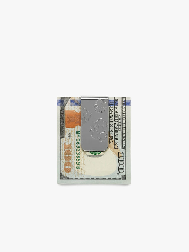 Cotton Wreath Money Clip Silver