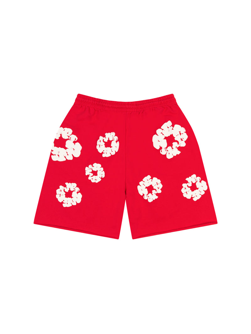 Cotton Wreath Sweatshorts Red