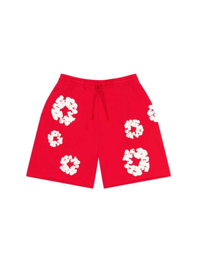 Cotton Wreath Sweatshorts Red